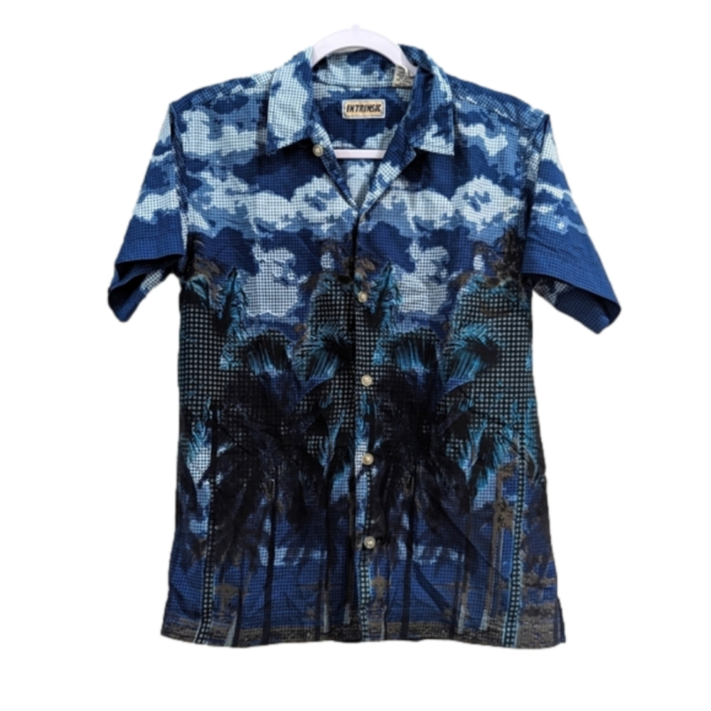 Intrinsic boys button down surfer shirt , sz 10-12